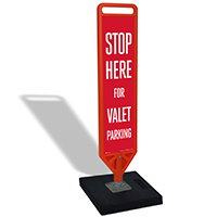 Stop Here for Valet Parking Paddle FlexPost