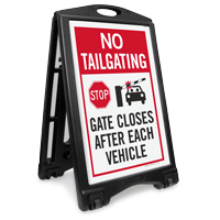 Gate Closes After Each Vehicle Sidewalk Sign