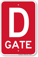 Gate D Gate ID Sign