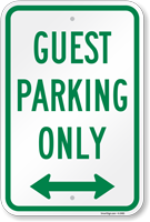 Guest Parking Only Sign with Arrow