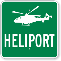 Heliport Public Information Sign