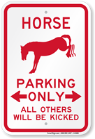 Horse Parking Only Funny Parking Sign