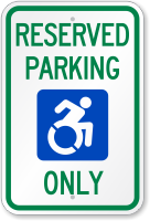 Reserved Parking Sign With ADA Approved ISA Symbol