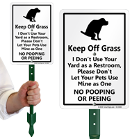 Keep Off Grass No Dog Pooping Peeing Sign