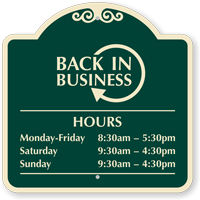 Leasing Center Back In Business Custom Signature Sign
