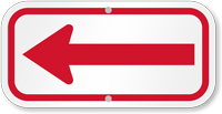 Red Directional Supplemental Parking Sign