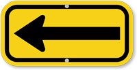 Black on Yellow Directional Supplemental Parking Sign