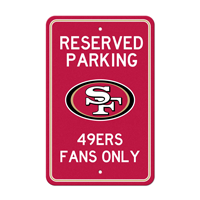 NFL San Francisco 49ers Oval SF Primary Logo Parking Sign