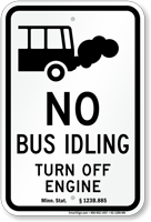 State Idle Sign for School Buses, Minnesota