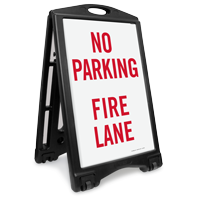 No Parking, Fire Lane Sidewalk Sign