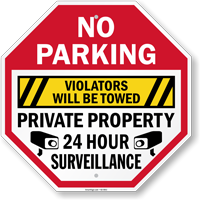 No Parking Violators Will Be Towed Private Property Sign