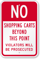 No Shopping Carts Beyond This Point Sign