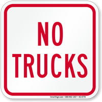 No Trucks On Driveway Sign