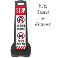 No Turn Around Private Driveway LotBoss Portable Sign Kit