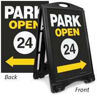 Park Open 24 2-Sided Portable Sidewalk Sign Kit