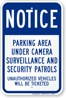 Parking Area Under Camera Surveillance Security Sign