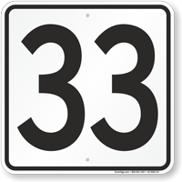 Parking Lot Number 33 Sign