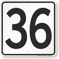 Parking Lot Number 36 Sign