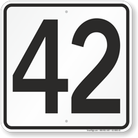 Parking Lot Number 42 Sign