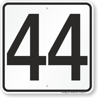 Parking Lot Number 44 Sign