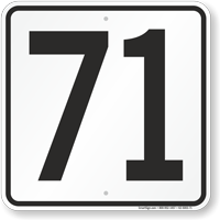 Parking Lot Number 71 Sign