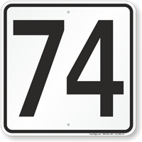 Parking Lot Number 74 Sign