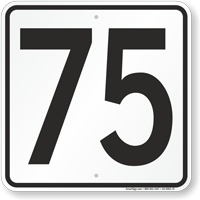 Parking Lot Number 75 Sign