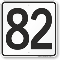 Parking Lot Number 82 Sign