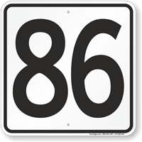 Parking Lot Number 86 Sign