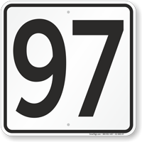 Parking Lot Number 97 Sign