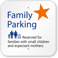 Parking Reserved For Families With Small Children Sign