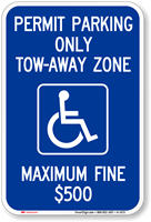 Permit Parking Only Tow Zone Sign