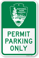 Permit Parking Only National Park Service Sign