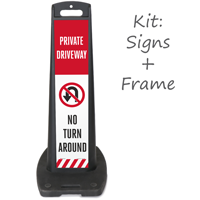 Private Driveway No Turn Around LotBoss Portable Sign Kit