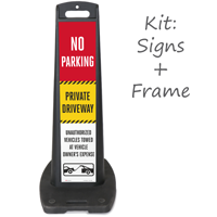 Private Driveway Vehicles Towed LotBoss Portable Sign Kit