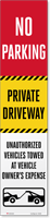 Private Driveway Vehicles Towed LotBoss Reflective Label