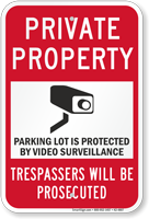 Private Property Parking Lot Security Sign
