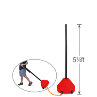 Red Cone Portable Sign Base with 58in Pole