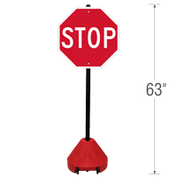 Stop, 58in Portable Sign Holder Kit