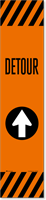 Reflective "Detour" Straight Ahead Arrow Label