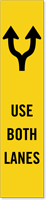 Reflective Use Both Lanes with Diverging Arrows Label
