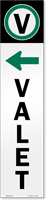 Reflective "VALET" Label with Left Arrow