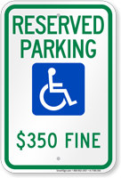 Reserved Parking Fine Imposed Sign (With Graphic)
