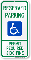 Reserved Parking Permit Required Fine Sign