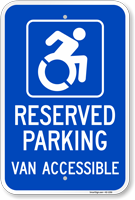 Michigan Reserved Parking, Van Accessible Sign