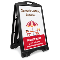 Sidewalk Seating Available BigBoss Portable Custom Sign