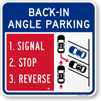 Signal Stop Reverse Back In Angle Parking Sign