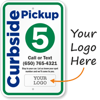 Stay In Your Car Add Logo Custom Curbside Pickup Sign
