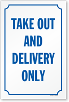 Take Out Delivery Sign Panel