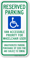 Tennessee Reserved Parking, Van Accessible Sign